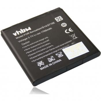 Batería vhbw 1700mAh (3.7V) para Smartphone HTC C470, EVO 3D, EVO 4G, G17, PG86100, Pyramid, Rider, Shooter, X515, X515d, X515e, X515M.