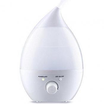 Pritech - Humidificador Ultrasónico Ionizador/ Difusor de Aroma de Forma Lágrima de 1500mL / LED Luz de 7 Color / Potencia ajustable, Perfecto para Dormitorio, Hogar, Oficina, Baño, Bebé, etc. / No ruido, Ultra-Silencioso / Autoapagado. PBP-014