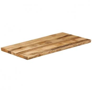 Tablero de Mesa Borde Natural Madera Maciza Mango 100x60x3,8 cm Marrón