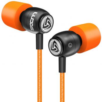 LUDOS Clamor Auriculares con Micrófono y Cable, Espuma de Memoria Generación, Cable Reforzado, Graves y Control de Volumen para Xiaomi, Samsung, iPhone, Huawei