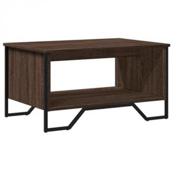 Mesa de centro de madera de ingeniería marrón roble 75x51x40 cm con diseño rectangular moderno y amplio almacenamiento