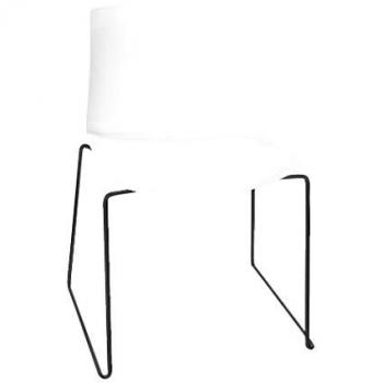 arper Catifa 46 0278 - Silla Unicolor patín Negro Blanco/Carcasa Brillante/Dentro Mate/Soporte Negro Mate V39