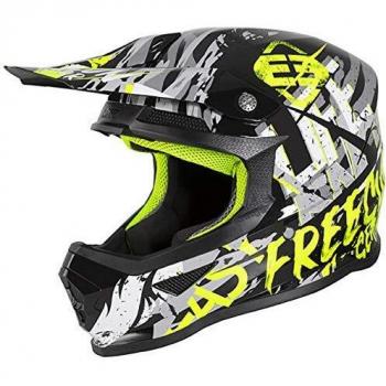 Casco de Motocross Freegun XP4 Maniac Negro Amarillo - Talla XS