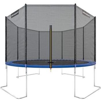 Ultrasport Trampolín de jardín Jumper, Ø366 cm, Muelles, incl. colchoneta salto, red seguridad, postes red acolchados y cubierta borde, Resistente a la intemperie, Carga máx. 150 Kg