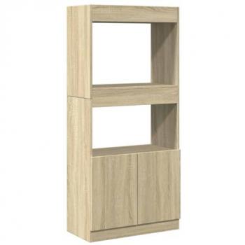 Aparador de madera de ingeniería roble Sonoma 63x33x140 cm