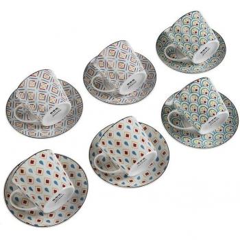 Juego de Tazas con Platos Versa Hilda Porcelana (12 pcs)