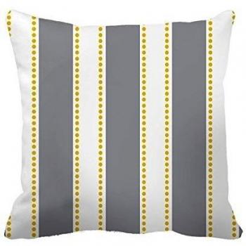 warrantyll amarillo lunares vertical gris rayas cojín cuadrado manta decorativa fundas de almohada, algodón, #1, 20*20