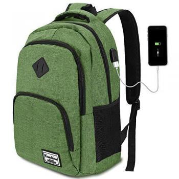 YAMTION Mochila Hombre para Portátil Mochilas Escolares Juveniles con Puerto USB Resistente al Agua