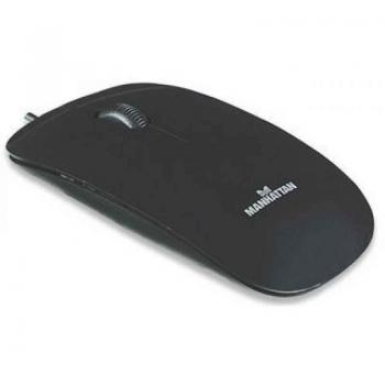 Mini Mouse Manhattan Óptico Silueta, Alámbrico, 1000DPI, USB, Negro 177658