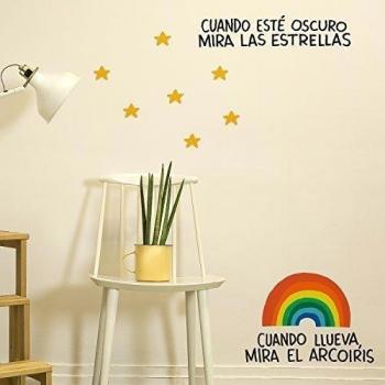 Chispum VIHOG085S - Vinilo decorativo, 28 x 31 cm, diseño Cuando esté oscuro mira las estrellas