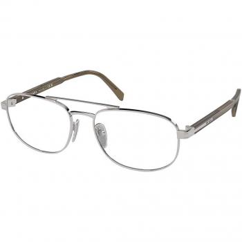 Prada PR A56V 11U1O1 Men's Eyeglasses Silver Size 57 - Frame Only with Blue Light Block Available