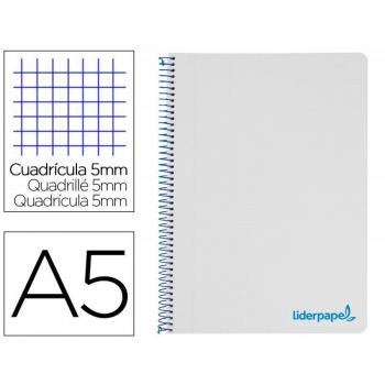 Cuaderno espiral Liderpapel A5 micro wonder tapa plastico 120h 90g cuadro 5mm