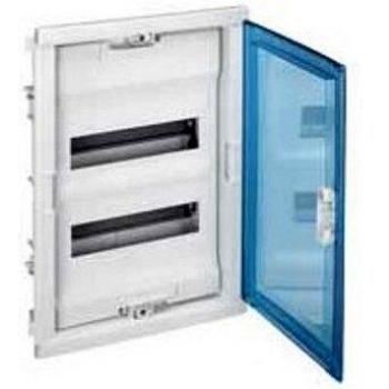Legrand 001524 Aislante puerta curva caja de empotrar 4 fila 48 + 8 módulos Transparente, Blanco