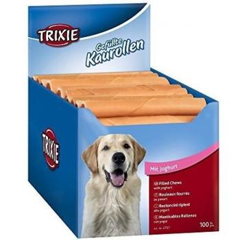 Rollos Masticables Rellenos de Yogur para Perros 12 cm, 22 g - Paquete de 100 Unidades
