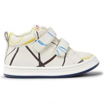Camper Twins Leather Sneakers for Kids - White, Multi-Color, First Walkers