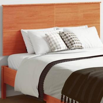 Cabecero de cama de madera maciza de pino marrón cera 120 cm