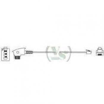 VSE 612242 Cable de conexión TAE, TAE de conector F a, 15 m de longitud, Negro