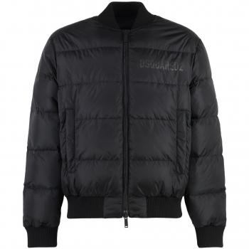 Dsquared2 Men's Black Nylon Puffer Bomber Jacket, Size 48, S74AM1508S53817