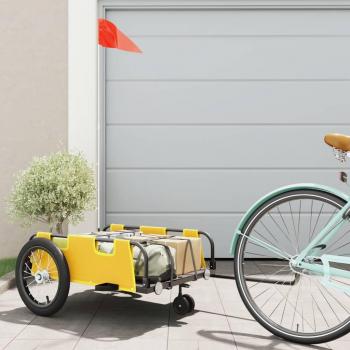 Remolque para Bicicletas Carrito de Carga Hierro y Tela Oxford Color Amarillo, Azul, Gris y más