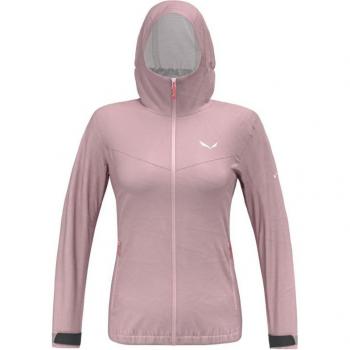 Chaqueta impermeable Salewa Puez Aqua 4 Powertex 2.5L con capucha para mujer en rosa pálido