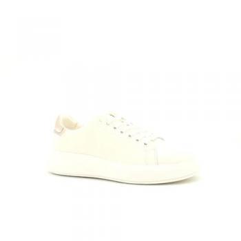 Calvin Klein Women's White Cupsole Lace-Up Sneakers with Logo, Size 10 US