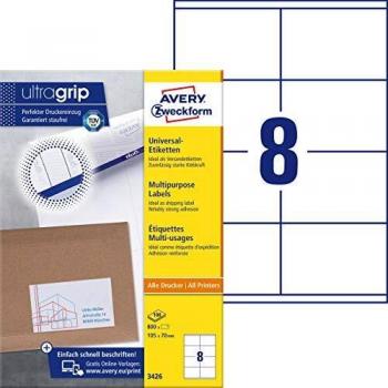 Avery-Zweckform Universal Labels, White 105x70mm, 105 x 70 mm