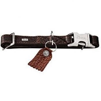 HUNTER Cody ALU-Strong - Collar para Perro con Cierre de Aluminio, Piel, rústico, Suave, XL, marrón Oscuro
