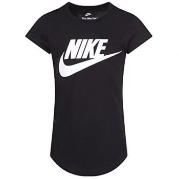 Nike Futura Glittered Logo Short Sleeve T-Shirt for Kids - Black/White - Unisex - 4-5 Years