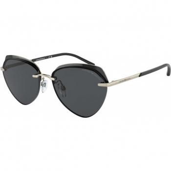 Emporio Armani EA 2133 Panthos Sunglasses, Light Gold Metal Frame, Dark Gray Lenses, Unisex