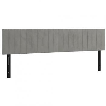 Cabeceros de Terciopelo Gris Claro 2 Unidades 80x5x78/88 cm