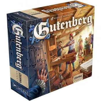 Juego de Mesa Gutenberg - Juego de mesa estratégico, 2 a 4 jugadores, edad recomendada a partir de 14 años, duración aproximada de 60-120 minutos, temática sobre la invención de la imprenta, incluye componentes como