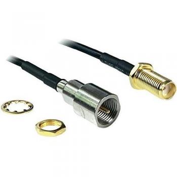 Cable Coaxial Delock 88587 - Antena WLAN, Conector Hembra SMA para Montaje en Panel, Conector FME, 200 mm, Color Negro