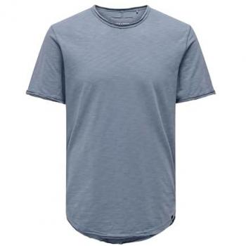 Camiseta de Hombre Only & Sons Onsbenne Life Longy 7822, Color Piedra de Pedernal, Talla XS