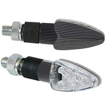 Intermitente LED Negro Modelo Atom 12V Homologación E Carbono