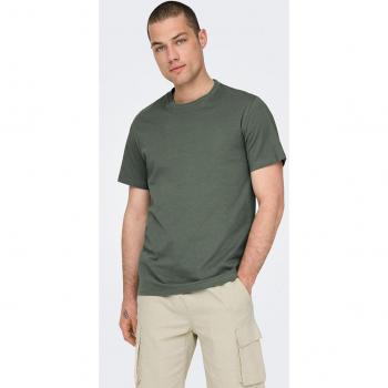 Camiseta básica de hombre Only & Sons de manga corta en color gris