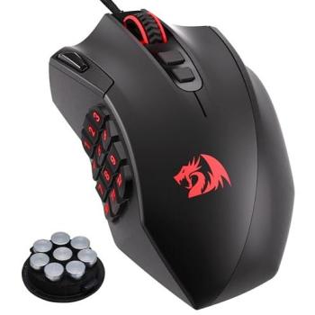 Redragon M921 High Precision 12400 DPI Wired RGB MMO Gaming Mouse with 18 Programmable Buttons and 12 Side Macro Keys