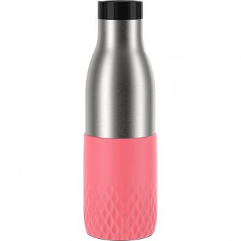 Botella Térmica Emsa Bludrop Sleeve 0,5L Coral, Acero Inoxidable y Silicona, Cierre Quick-Press, 12h Caliente/24h Frío, Apta para Lavava
