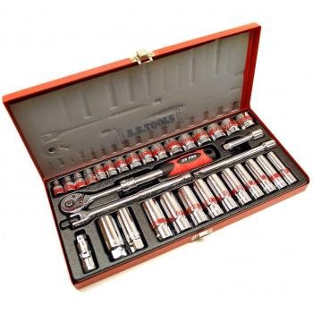 Unidad métrica de 3/8 Juego de vasos superficiales y profundos 33PC