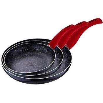 Renberg Q1707 Set de sarténes, Aluminio, Rojo, 30 cm