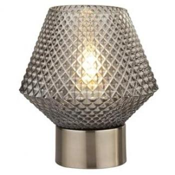 Abatjour Contemporáneo Avia Cristal Cromo Humo Acero 1 Luz E27