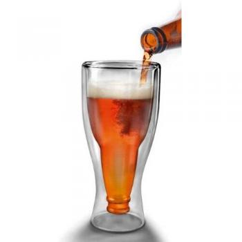 Fred - Jarra de cerveza con forma de botella, color transparente