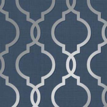 Holden Decor Laticia Navy Wallpaper - 10.05m x 53cm, Eco-Foam Non-Pasted, Covers 56 sq. ft., Trellis Textured Design