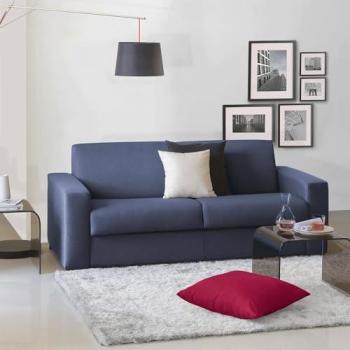 Sofá Fijo Rosanna 2 Plazas, 100% Made in Italy, Tejido Acolchado, Reposabrazos Estándar, 200x95x90 cm, Color Azul