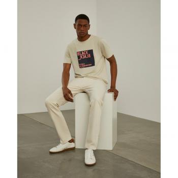 Lion of Porches - Camiseta de hombre beige de manga corta con mensaje