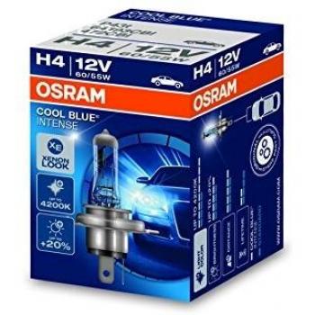 Osram 64193CBI P43t 60/55W 12V 1szt, Cool Blue Intense Caja H4, Azulado-Blanco