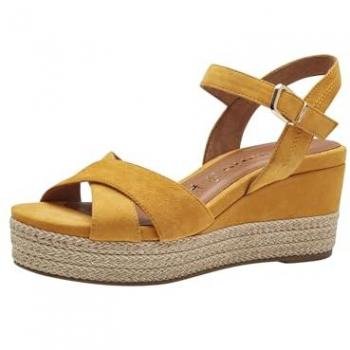 Sandalias de cuña Tamaris para mujer modelo 28001 en color amarillo, talla 40 EU
