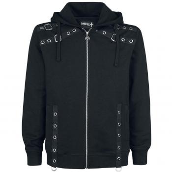 Gothicana by EMP Mask of Sanity Sudadera Capucha con Cremallera Negro XXL
