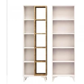 Estantería Potenza 15 Estantes Decoración Roble y Blanco H162 cm
