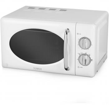 Tower T24017 20L Manual Microwave with 800W Power Output and 30 Minute Timer, Stainless Steel