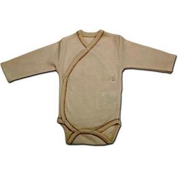The Dida World Narinan Kimono - Bodi de algodón orgánico, de manga larga, talla 0 meses, color beige